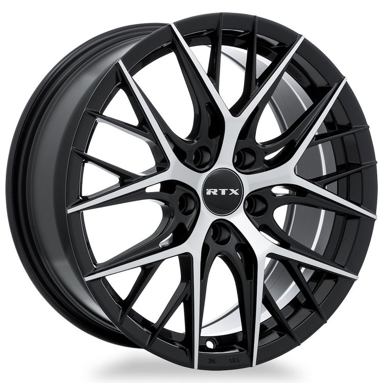 082995 RTX-Series Valkyrie Wheel [Size: 18" x 8"] Gloss Black Machined Finish