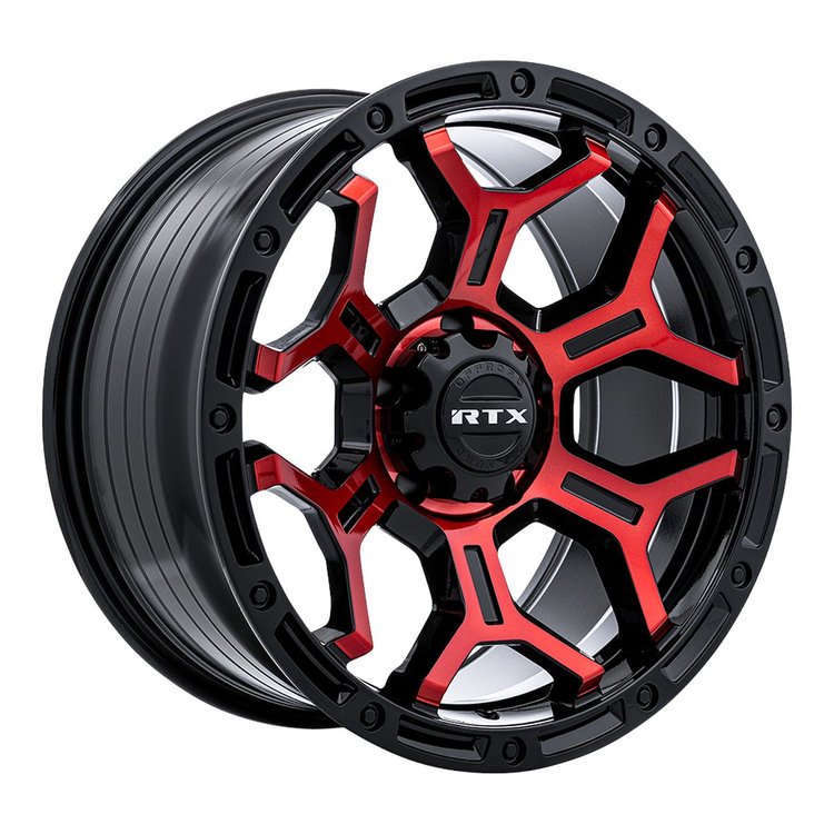 083102 Off-Road Series Goliath Wheel [Size: 17" x 9"] Gloss Black Machined Red Spokes Finish