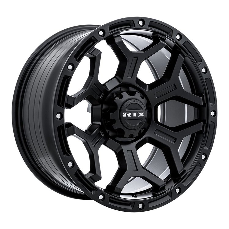 083112 Off-Road Series Goliath Wheel [Size: 18" x 9"] Satin Black w/ Milled Rivets Finish