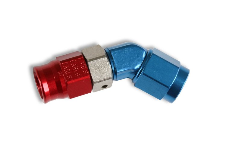 Aluminum Speed-Seal Hose End 45° Adjustable Low Profile