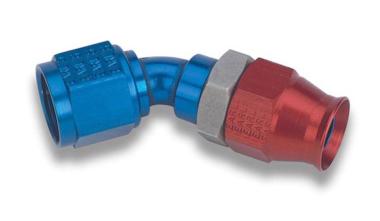 Aluminum Speed-Seal Hose End 45° Adjustable - Bent Tube