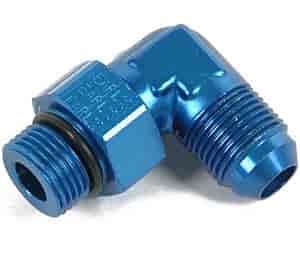 Radiused Fuel Pump & Regulator Fitting -12AN Male Flare to 7/8"-14 (-10AN O-Ring Port) Swivel