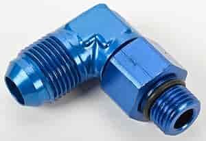 Radiused Fuel Pump & Regulator Fitting -8AN Male Flare to 9/16"-18 (-6AN O-Ring Port) Swivel
