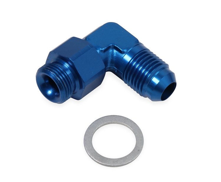 Radiused Carburetor Inlet Fitting -6AN Male Flare to 9/16"-24 Swivel