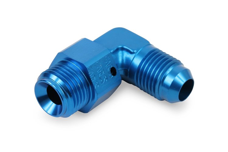 Radiused Carburetor Inlet Fitting -6AN Male Flare to 5/8"-18 Swivel