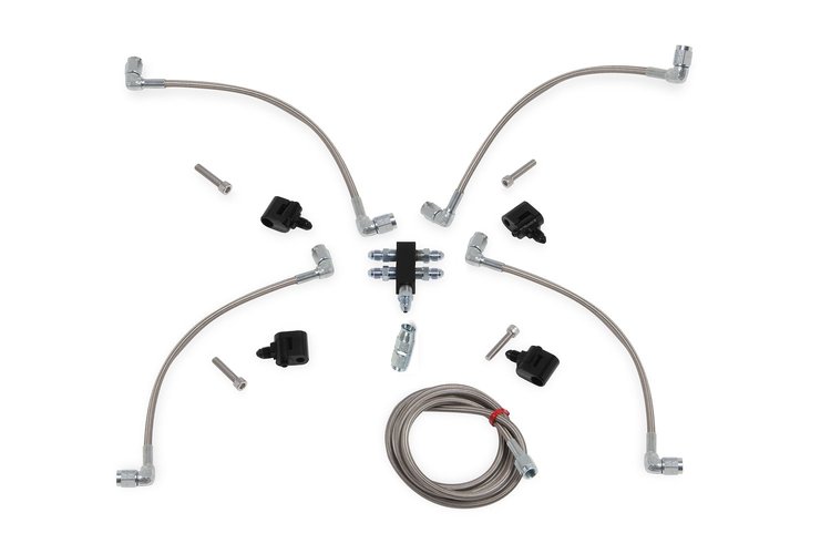 LS Steam Tube With Speed Flex Front & Rear Hose Kit -3 AN Hose