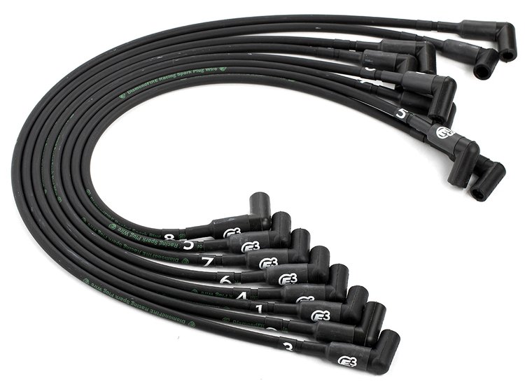 DiamondFIRE Racing Spark Plug Wire Set 8.500 mm - Small Block Chevy - 90-Degree Boots - Without Sleeves