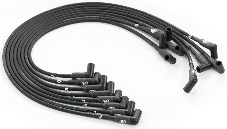 DiamondFIRE Racing Spark Plug Wire Set 8.500 mm - Small Block Chevy - 90-Degree Boots - Without Sleeves