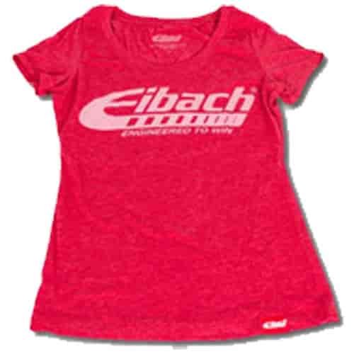 990404 Women"s Eibach T-Shirt Heather Red w/"Engineered to Win" Logo