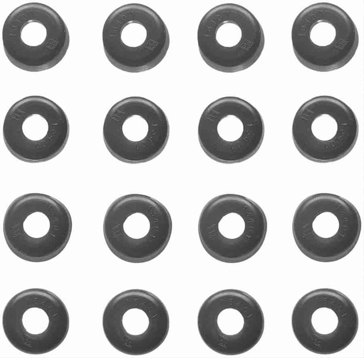 Polyacrylate Rubber Umbrella Valve Stem Seal Set for 1957-1977 Ford, Mercury, Edsel, AC and Shelby Vehicles [Set of 16]