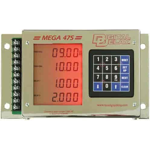 Mega 475 Digital Delay Box Chrome with Red Display