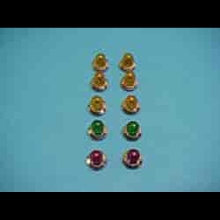 Spare Lens Kit, Includes 6-Amber/2-Red/2-Green Bulbs