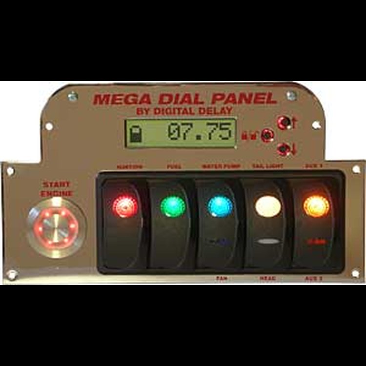 Mega Dial Chrome Panel Black board/red LED