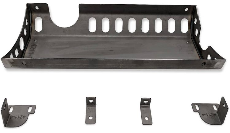 Exhaust Muffler Skid Plate fits Select Late-Model Jeep Wrangler JL/JLU - Sting Gray Gloss Powder-Coated Finish