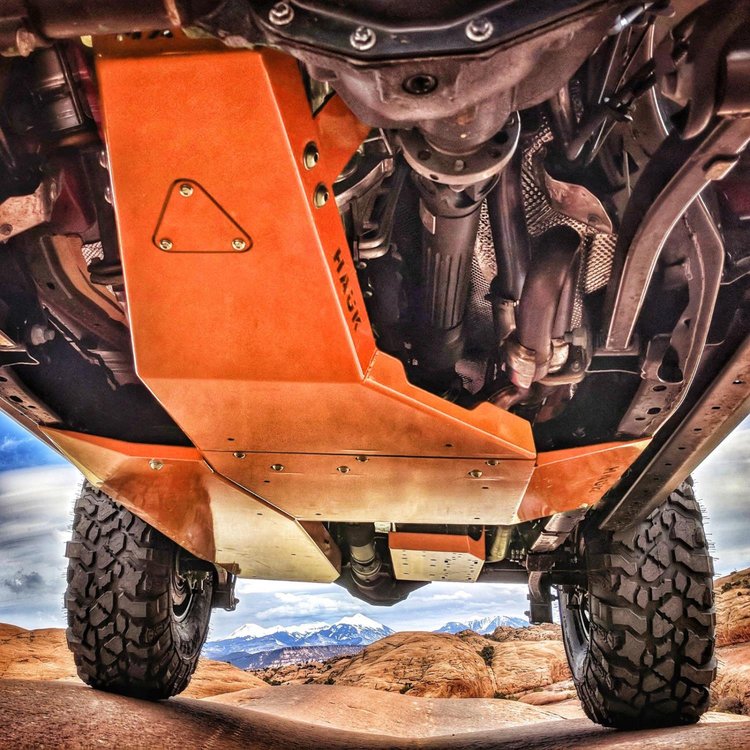 Complete Skid Plate System fits Select Late-Model Jeep Wrangler JLU 3.6L - Punk'N Orange Gloss Powder-Coated Finish