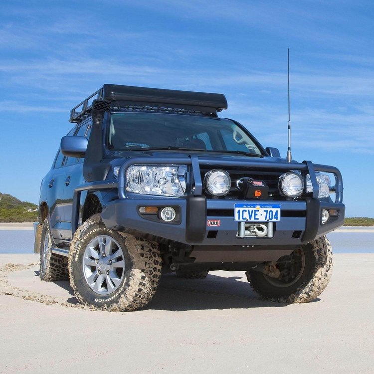 3415120B Winch Bumper w/ Fit Kit Fits Select Toyota Land Cruiser [Black Finish]
