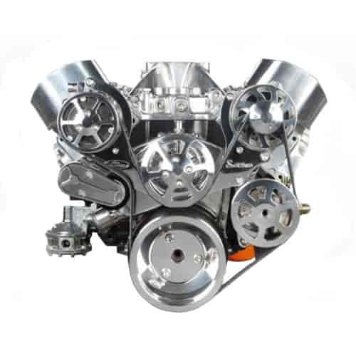 S-Drive Complete Serpentine Pulley Drive System Clear Coat Big Block Chevy