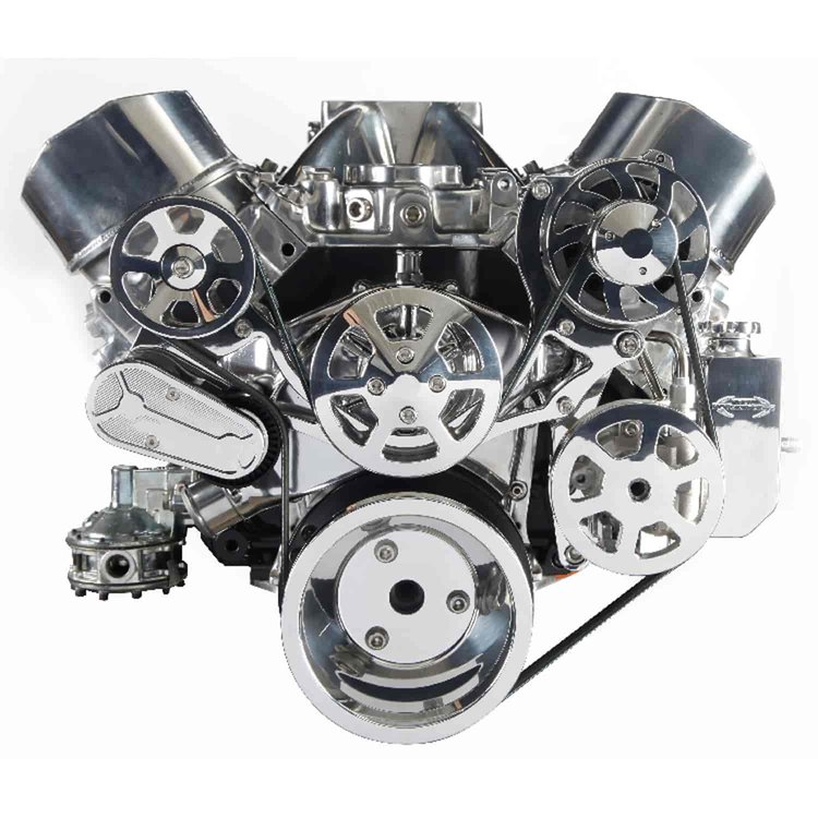 S-Drive Complete Serpentine Pulley Drive System Clear Coat Big Block Chevy
