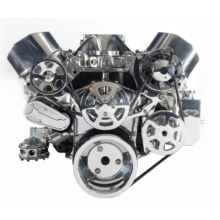 S-Drive Complete Serpentine Pulley Drive System Matte Black Big Block Chevy