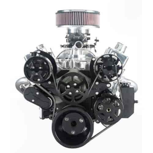 S-Drive Complete Serpentine Pulley Drive System Black Anodized LS