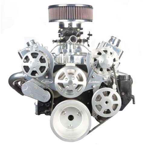 S-Drive Complete Serpentine Pulley Drive System Clear Anodized LS
