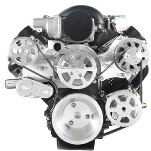 S-Drive Complete Serpentine Pulley Drive System Clear Anodized LS