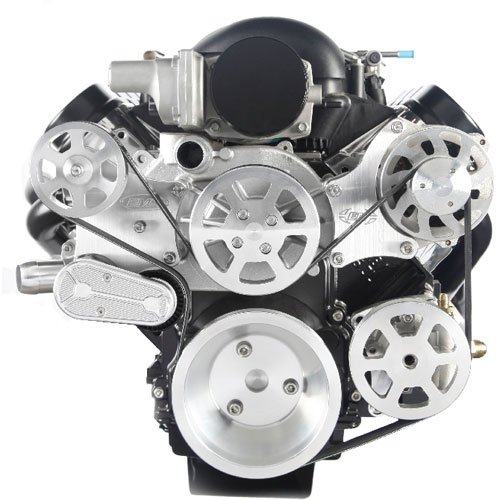 S-Drive Complete Serpentine Pulley Drive System Clear Coat LS