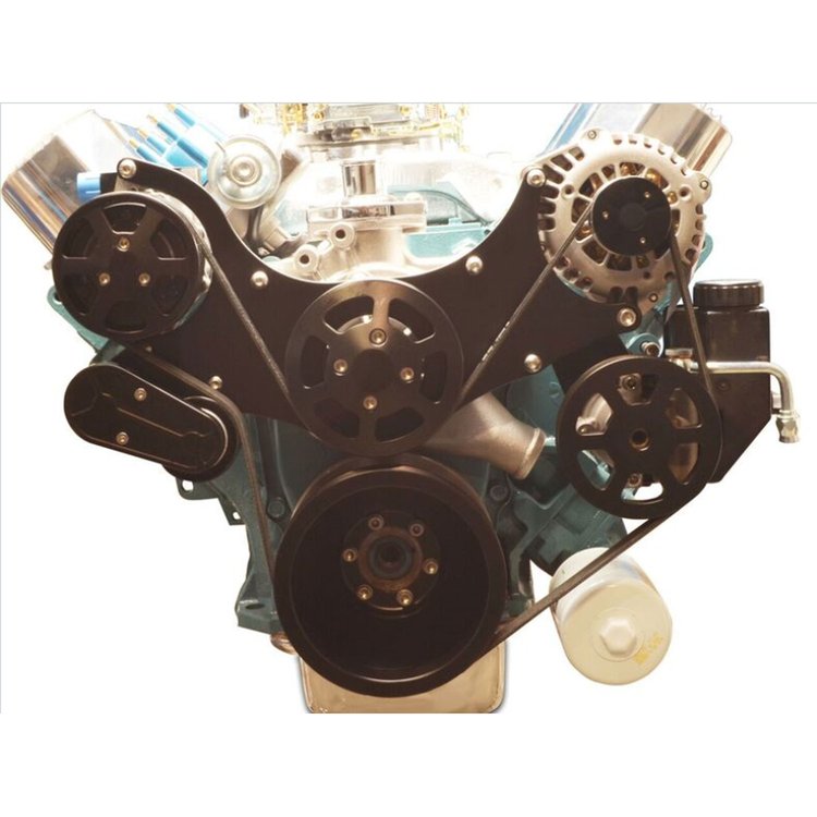 S-Drive Complete Serpentine Pulley Drive System Matte Black Big Block Mopar