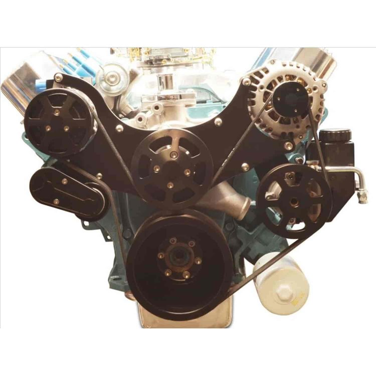 S-Drive Complete Serpentine Pulley Drive System Matte Black Big Block Mopar