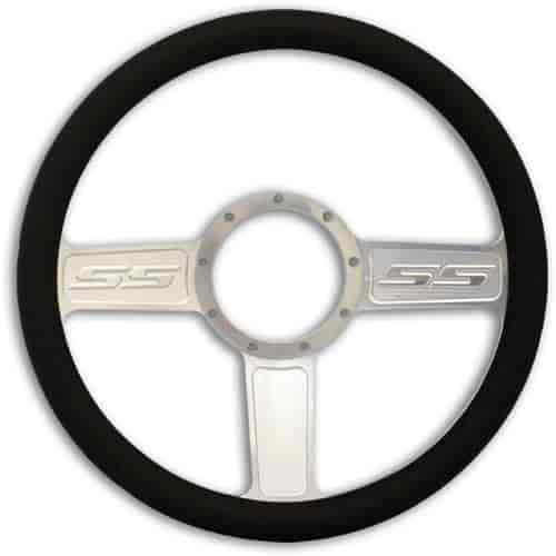STEERING WHEEL SS MACH/BLK GRIP