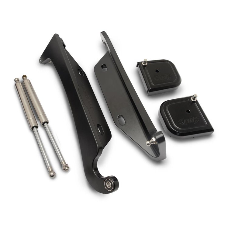 Billet Hood Hinges Select 1988-1999 GM C/K, Blazer, Jimmy, Suburban, Tahoe, Yukon Trucks - Matte Black Finish