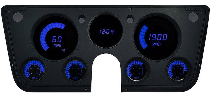 MSINT-222B LED Digital Bargraph Gauge Panel for 1967-1972 Chevrolet C/K Series Truck [Blue]