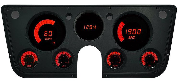 MSINT-222R LED Digital Bargraph Gauge Panel for 1967-1972 Chevrolet C/K Series Truck [Red]