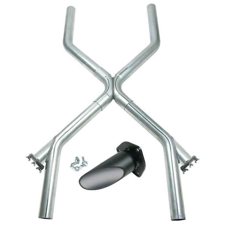 Universal X-Pipe with Cutouts 2.5" diameter