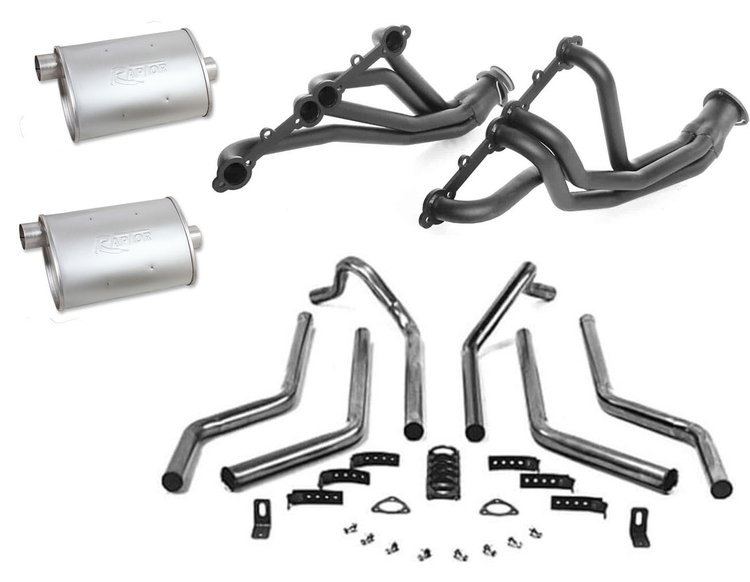Complete Exhaust Kit 1975-1987 GM 4WD Trucks 305-454 [Flowtech Raptor Mufflers]