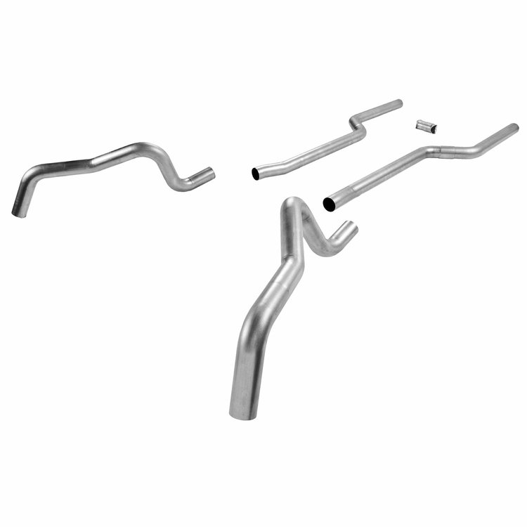 1050-FM Header-Back Dual Exhaust Pipe Kit for 1967-1969 Chevrolet Camaro and Pontiac Firebird [3 in. Dia. w/o Mufflers]