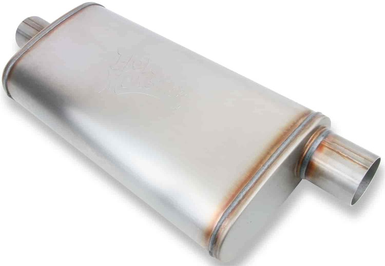 FlowMonster Straight-Through Muffler Oval Case Center In/Offset Out: 2.500 in.