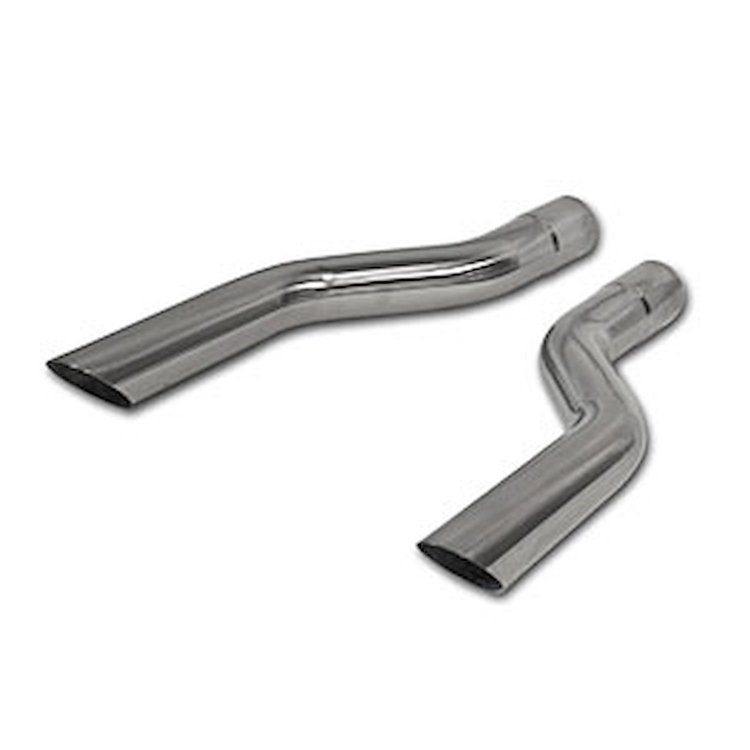 Brushed Stainless Rear Exit Tips 2.5" inlet, 2.5" outlet, 24" length