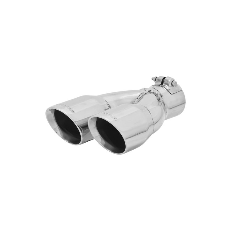 Polished Stainless Steel Dual Exhaust Tip Clamp-On