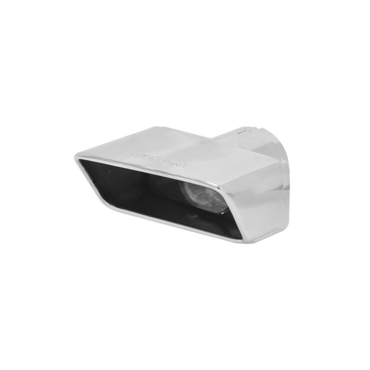 Polished Stainless Steel Exhaust Tip Single Wall, Angle Cut, Rolled Edge
