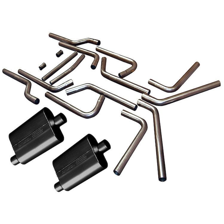 U-Fit Dual Exhaust Pipe Kit Aluminized Steel 2.25" Tubing