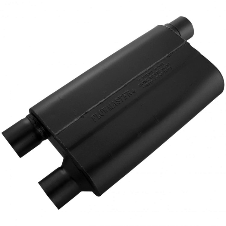 80 Series Cross-Flow Muffler Offset In/Dual Out: 2.5"