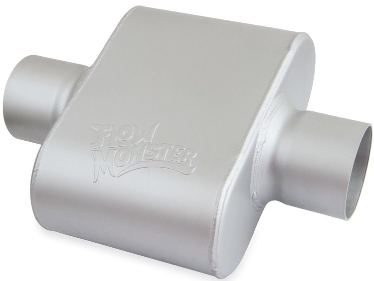 FlowMonster 1-Chamber Muffler - Center In/Center Out: 3 in.