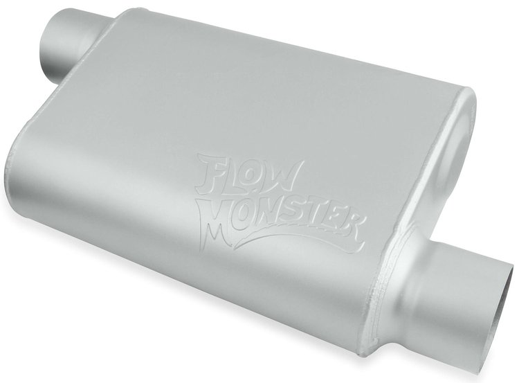 FlowMonster 2-Chamber Muffler - Offset In/Offset Out: 3 in.