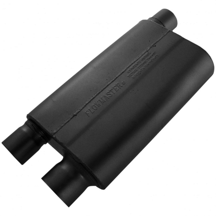 80 Series Cross-Flow Muffler Offset In 3"/Dual Out 2.5"