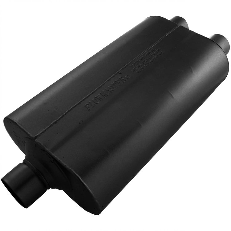 Super 50 Delta Flow Muffler Center In 2.5"/Dual Out 2.25"