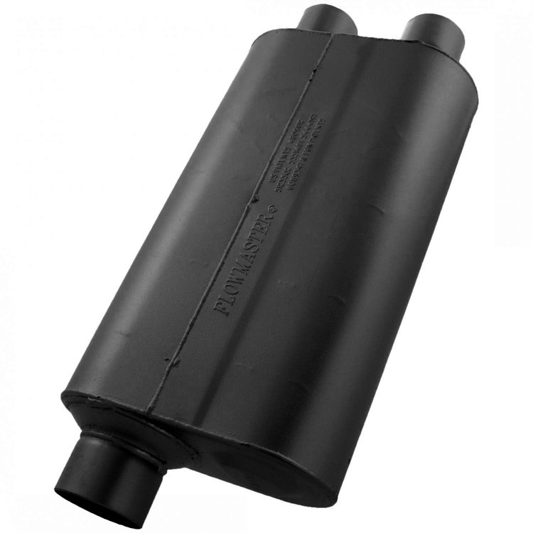 Super 50 Delta Flow Muffler Offset In 3"/Dual Out 2.5"