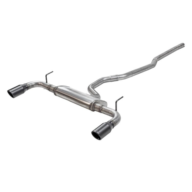 717810 Flow FX Cat-Back Exhaust System; 2014-2022 Jeep Cherokee 3.2-liter 2.5-inch Stainless Steel, 3.5-inch Black Ceramic Tips