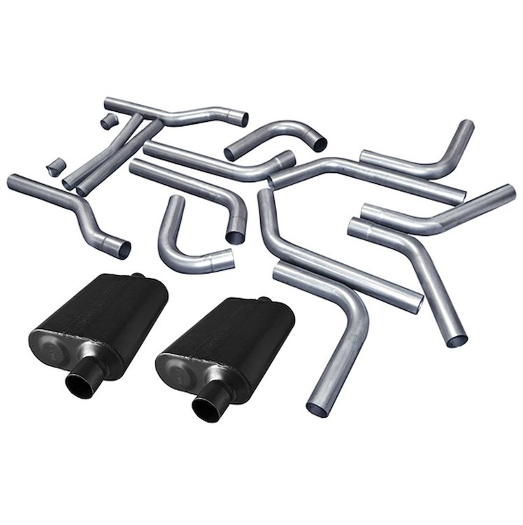 U-Fit Dual Exhaust Pipe Kit 409S Stainless Steel 2.25" Tubing