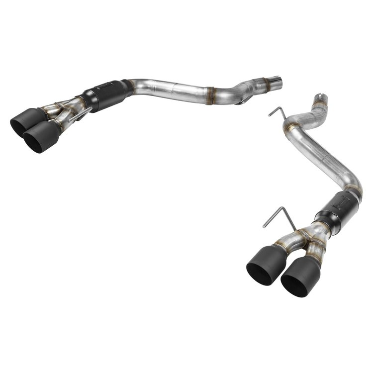 Outlaw Axle-Back Exhaust System 2018-2019 Ford Mustang GT 5.0L V8 - Black Ceramic Quad Tips